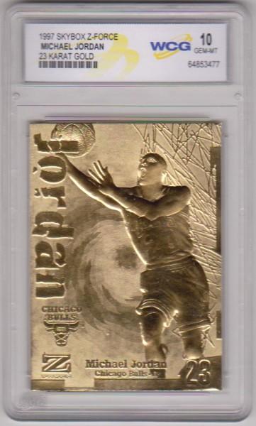Graded Gem Mint 10 - Michael Jordan 1997 Skybox Z-Force 23 Kt Gold Card