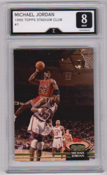 Graded Sigma Mint 8 - Michael Jordan 1992-93 Stadium Club #1 Card