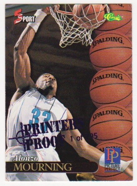 1 Of Only 795 Produced - Alonzo Mourning 1995 Classic 5-Sport Printers Proof #200 Card 