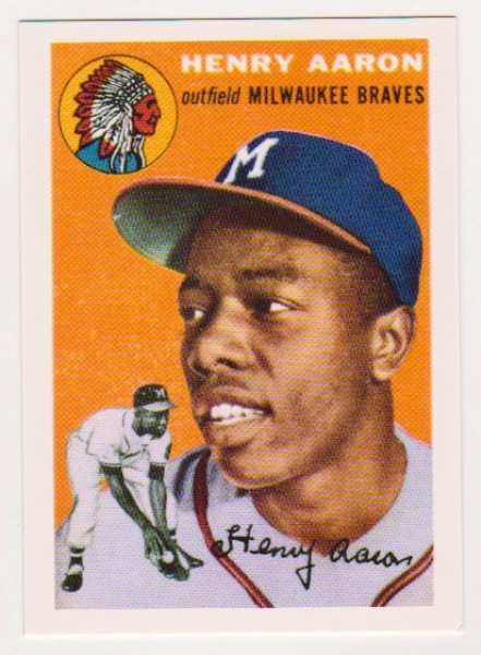 Hank Aaron 1954 Topps Rookie Reprint - 1991 Topps East Coast National Promo - Scarce