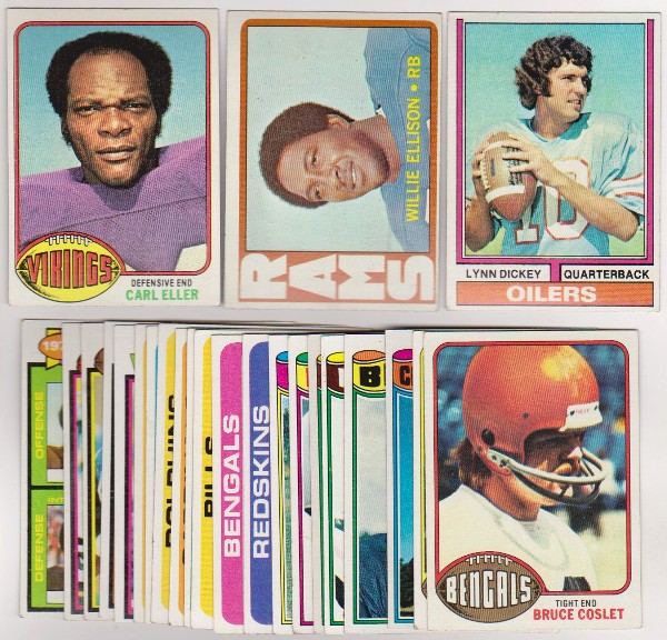 24 Different 1970's Topps Football Cards (1972-1979) w/ Carl Eller + More