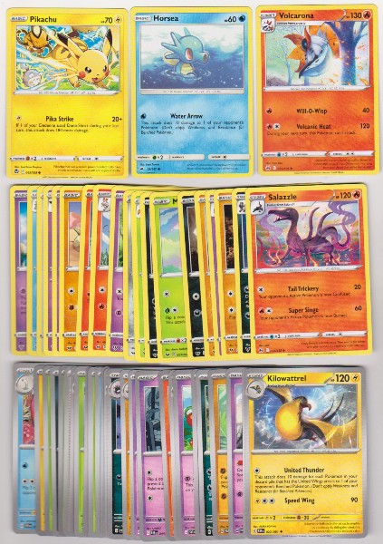 50 Different Pokemon Trading Cards w/ Pikachu + More