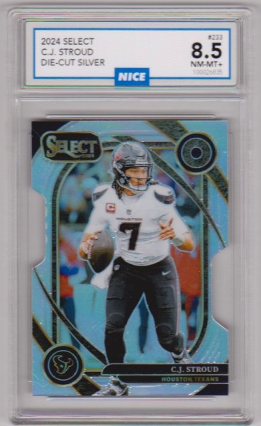 Graded Nice NM-MT+ 8.5 - C.J. Stroud 2024 Panini Select Die-Cut Silver #233 Card