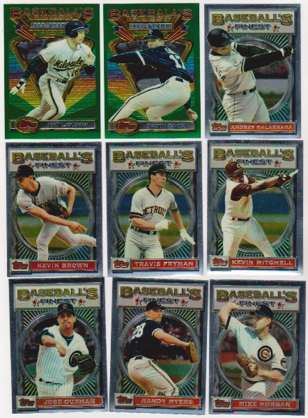 9 Different 1993 Topps Finest Cards w/ Andres Galarraga + More