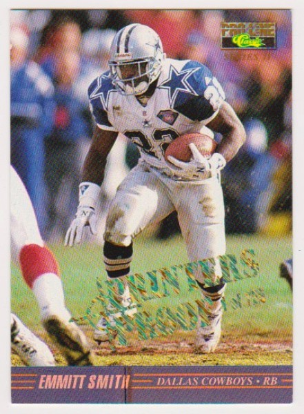 1 Of Only 725 Produced - Emmitt Smith 1995 Pro Line Series II Printers Proof #II-34 Insert Card