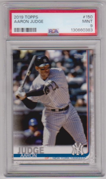 Graded PSA Mint 9 - Aaron Judge 2019 Topps #150 Card