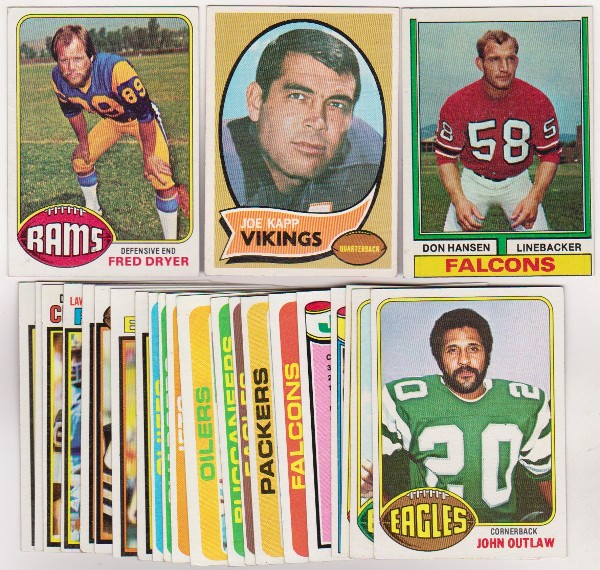 24 Different 1970's Topps Football Cards (1970-1979) w/ Fred Dryer + More