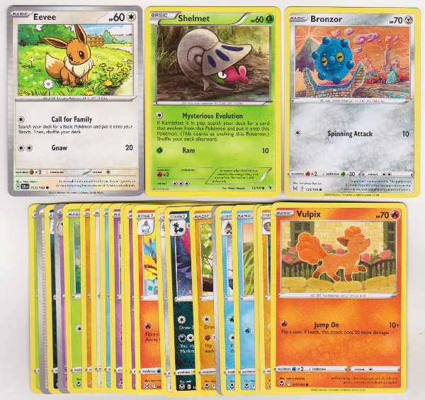 25 Different Pokemon Trading Cards w/ Eevee + More
