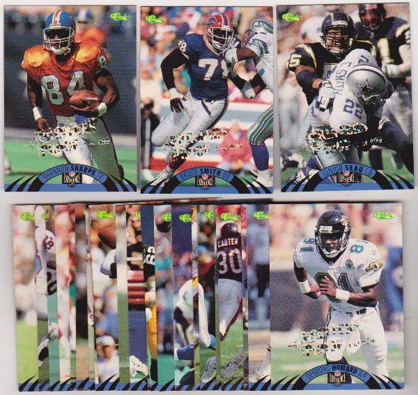 Only 499 Exist - 25 Different 1996 Classic NFL Experience Printers Proof Insert Cards w/ Bruce Smith + More