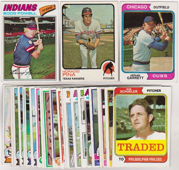 25 Different 1970's Topps Baseball Cards (1973-1979) w/ Boog Powell + More