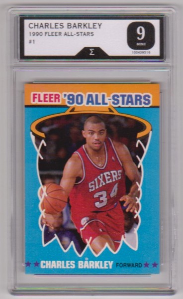 Graded Sigma Mint 9  - Charles Barkley 1990 Fleer All-Stars #1 Card
