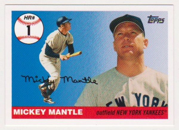 Mickey Mantle '55 Topps Style HR #1 2006 Topps #MHR1 Insert Card