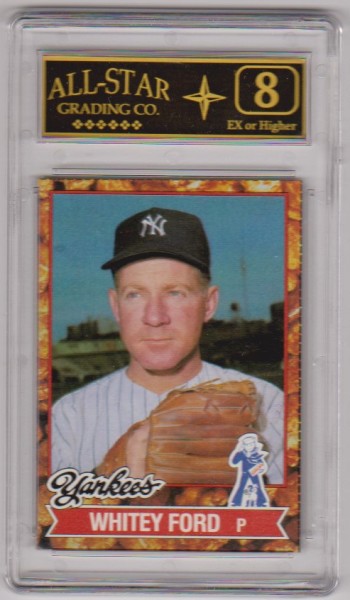 Graded 8 - Whitey Ford 1982 Topps Cracker Jack #3 Card