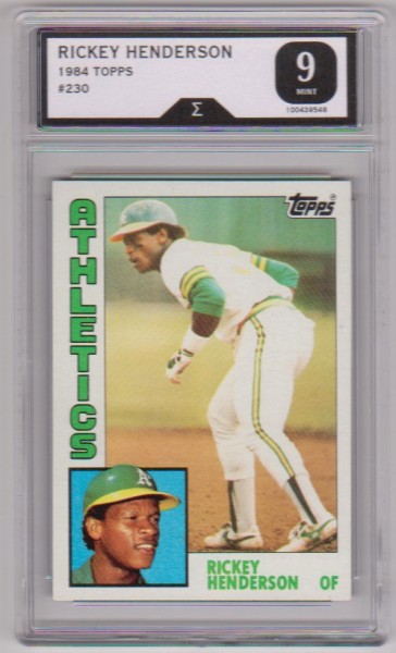 Graded Sigma Mint 9  - Rickey Henderson 1984 Topps #230 Card