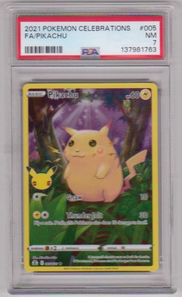 Graded PSA NM 7 - Pikachu 2021 Pokemon Celebrations Full Art #005/025 Card