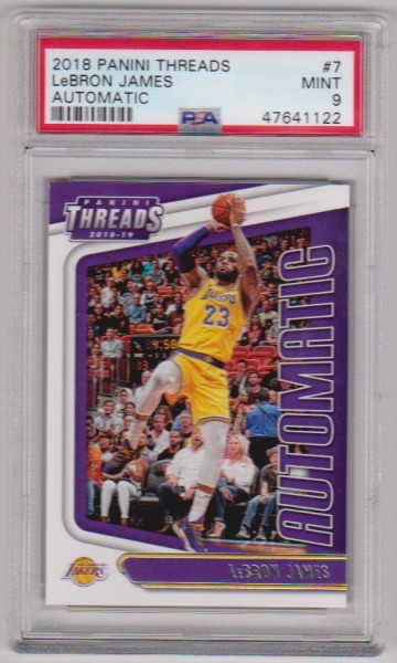Graded PSA Mint 9 - Lebron James 2018-19 Panini Threads #7 Card