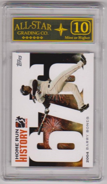 Graded 10 - Barry Bonds 2006 Topps Home Run History #BB676 Card
