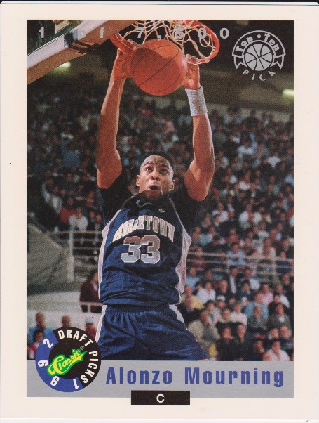1992 Classic Alonzo Mourning LP2 8.5x11 Blowup Rookie Card - Scarce