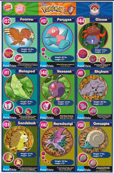 1999 Pokemon Master Trainer Collector Set Uncut 9 Card Sheet #5
