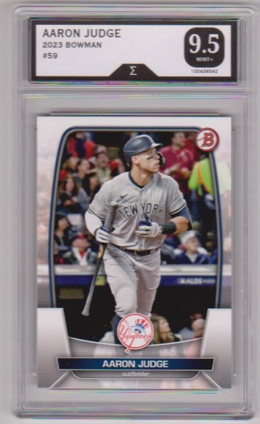Graded Sigma Mint+ 9.5 - Aaron Judge 2023 Bowman #59 Card