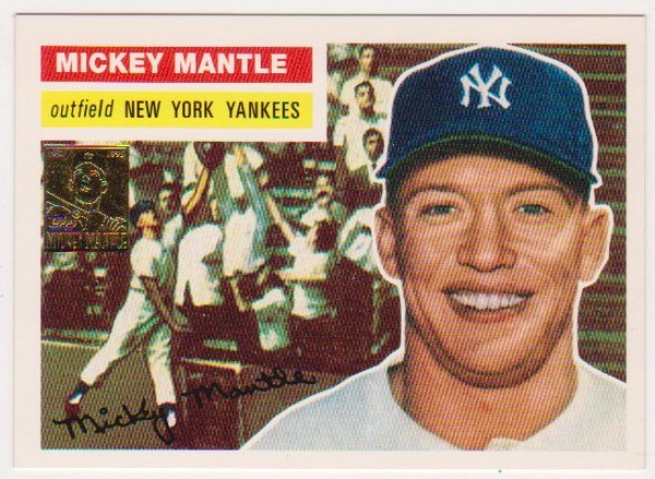 Mickey Mantle 1956 Topps #135 Commemorative Card - 1996 Topps #6 of 19 Insert Card