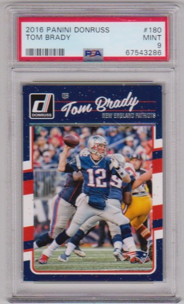 Graded PSA Mint 9 - Tom Brady 2016 Donruss #180 Card