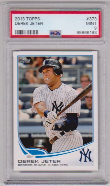 Graded PSA Mint 9 - Derek Jeter 2013 Topps Checklist #373 Card