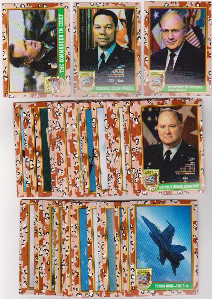 1991 Topps Desert Storm Series One 88 Card Set w/ George Bush, Dick Cheney + More