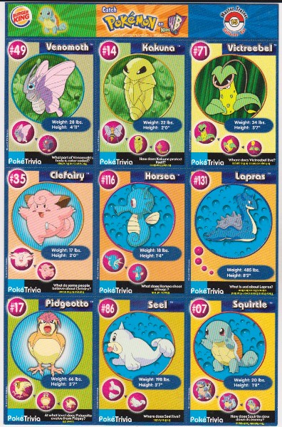 1999 Pokemon Master Trainer Collector Set Uncut 9 Card Uncut #15 Sheet