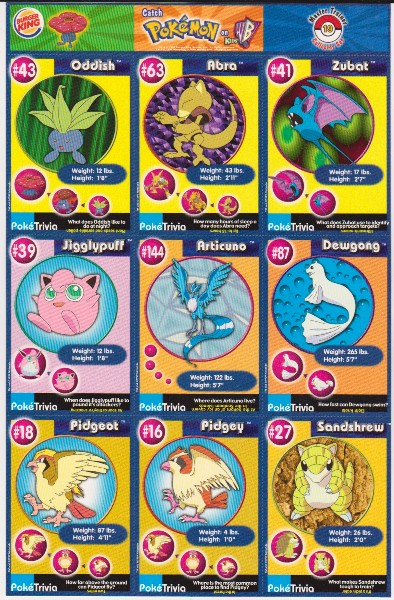 1999 Pokemon Master Trainer Collector Set Uncut 9 Card Uncut #19 Sheet