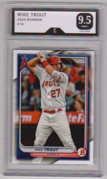 Graded Sigma Mint+ 9.5 - Mike Trout 2024 Bowman #19 Card