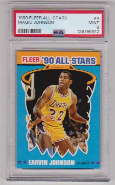 Graded PSA Mint 9 - Magic Johnson 1990 Fleer All-Stars #4 Card