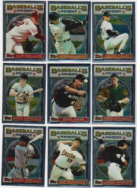 9 Different 1993 Topps Finest Cards w/ Curt Schilling + More