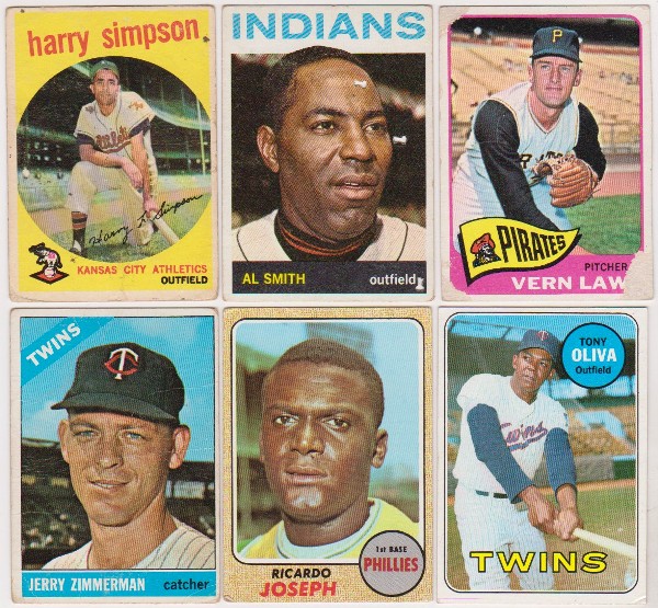 6 Different 1950's/1960's Topps Baseball Cards w/ Tony Oliva + More