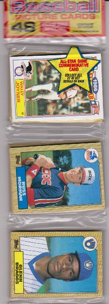 1987 Topps Baseball 49 Card Rack Pack w/ Wally Joyner On Front