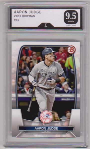 Graded Sigma Mint+ 9.5 - Aaron Judge 2023 Bowman #59 Card