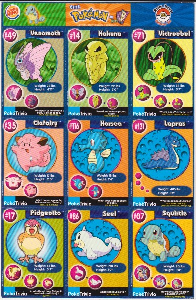 1999 Pokemon Master Trainer Collector Set Uncut 9 Card Uncut #15 Sheet