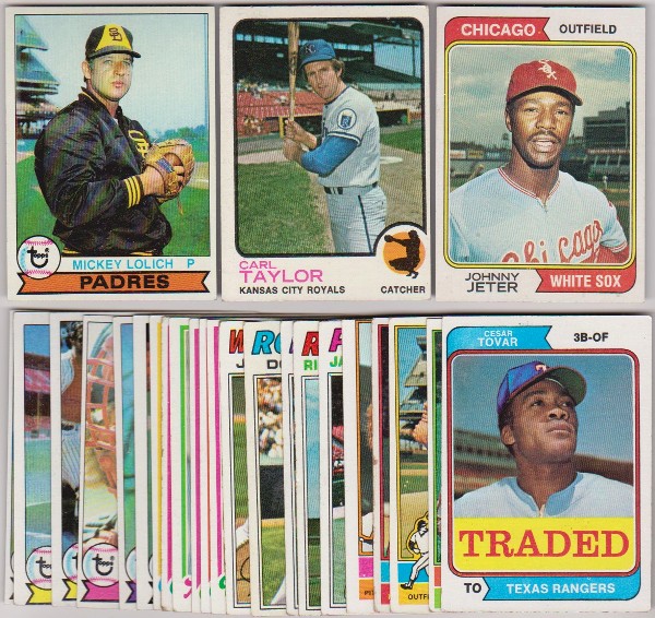 25 Different 1970's Topps Baseball Cards (1973-1979) w/ Mickey Lolich + More