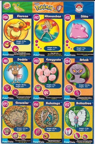 1999 Pokemon Master Trainer Collector Set Uncut 9 Card Uncut #17 Sheet