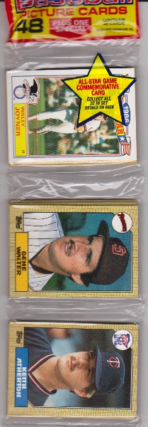 1987 Topps Baseball 49 Card Rack Pack w/ Wally Joyner On Front