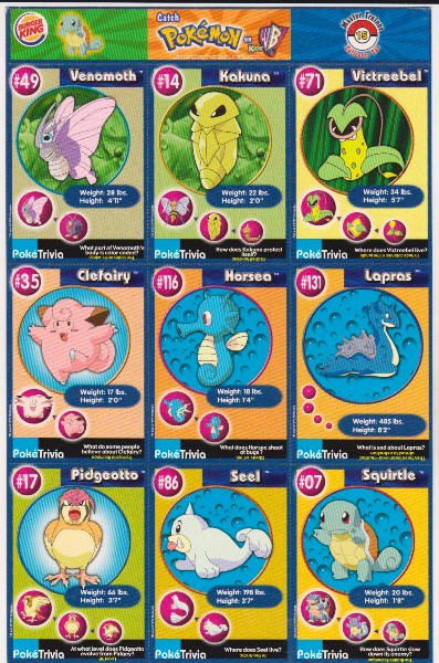 1999 Pokemon Master Trainer Collector Set Uncut 9 Card Uncut #15 Sheet