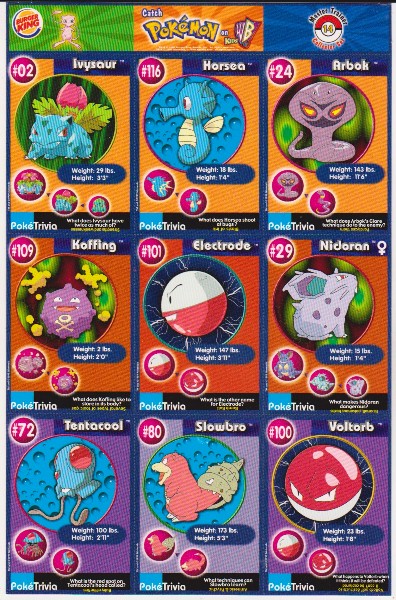 1999 Pokemon Master Trainer Collector Set Uncut 9 Card Uncut #14 Sheet