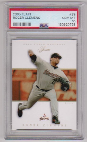 Graded PSA Gem Mint 10 - Roger Clemens 2005 Flair #29 Card