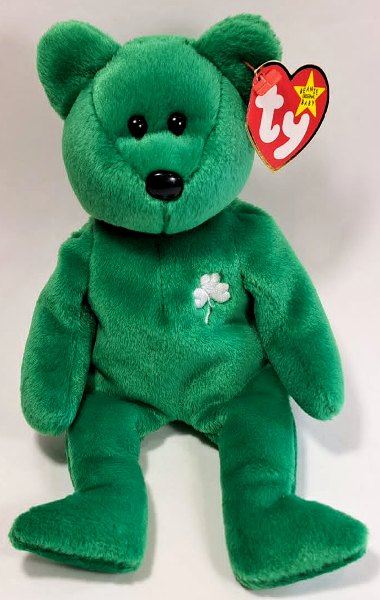 1997 Ty Beanie Baby ERIN THE SHAMROCK BEAR - New With Tags
