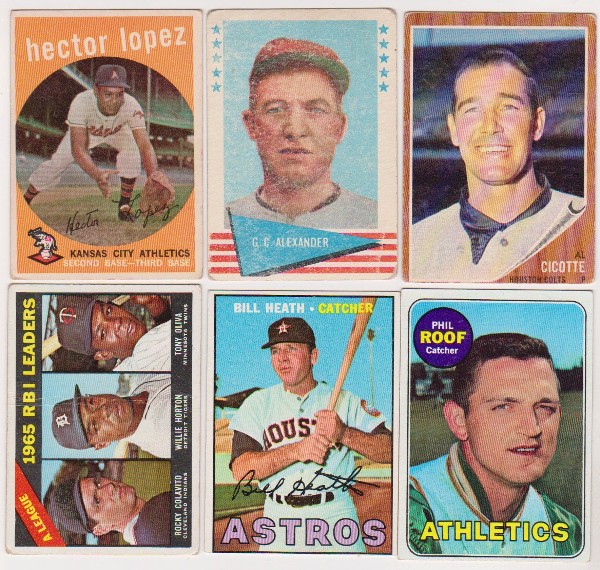 6 Different 1950's/1960's Topps/Fleer Baseball Cards w/ Grover Cleveland Alexander + More