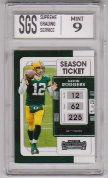 Graded Mint 9 - Aaron Rodgers 2021 Panini Contenders #34 Card