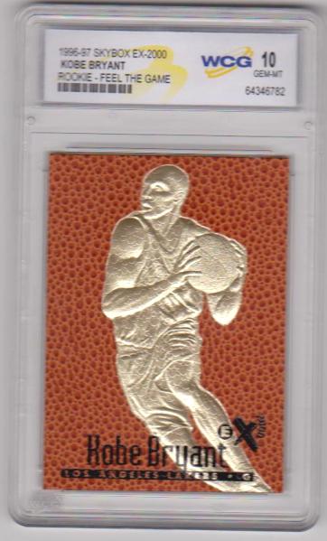 Rookie Graded Gem Mint 10 - Kobe Bryant 1996-97 Skybox EX-2000 23 Kt Gold Card