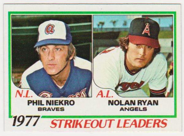 1978 Topps Nolan Ryan/Phil Niekro #206 Card - HOF'ers