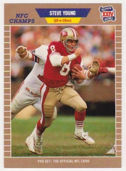 ERROR - Steve Young 1989 Pro Set WRONG BACK Super Bowl XXIV Card