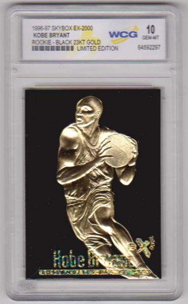 Rookie Graded Gem Mint 10 - Kobe Bryant 1996-97 Skybox EX-2000 Black 23 Kt Gold Card